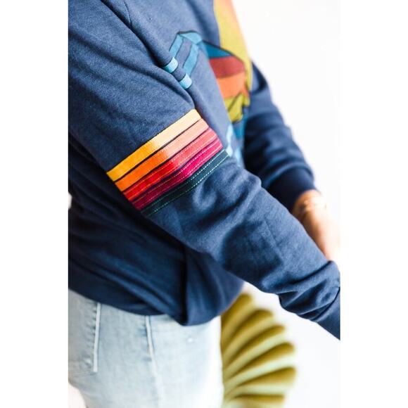 Aviator Nation Windsurf Jump Crew Sweatshirt Poseidon Blue Unisex Medium - Picture 6 of 16